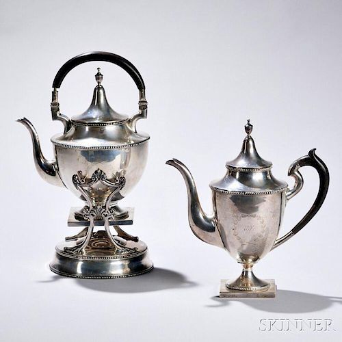 Goodnow & Jenks Sterling Silver Kettle-on-stand and Coffeepot
