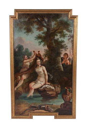 * Artist Unknown, (Continental School, Early 20th century), Artemis Bathing in Landscape