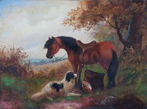 Artist Unknown, (English School, Late 19th century), Horse with Spaniel (two works)