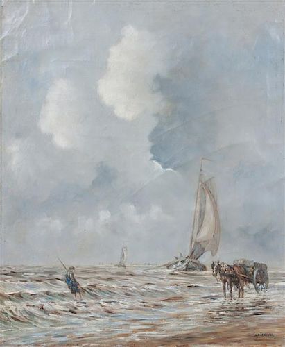 Artist Unknown, (Early 20th century), Fisherman with Horse and Cart at Sea