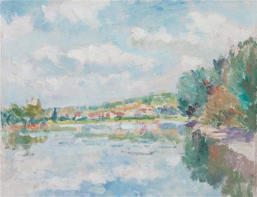 * Abel Lauvray, (French, 1870-1950), Le Seine a Vetheuil, 1945