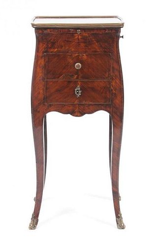 * A Louis XV Style Bed Side Table Height 28 x width 12 1/4 x depth 9 3/4 inches.