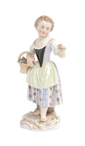 A Meissen Porcelain Figure Height 5 3/4 inches.