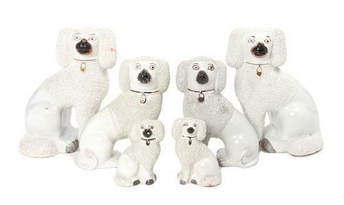 A Set of Six Earthenware Staffordshire Dogs Height of largest 10 inches.