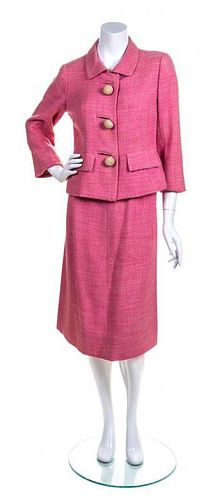 A Balenciaga Pink Wool Skirt Suit,