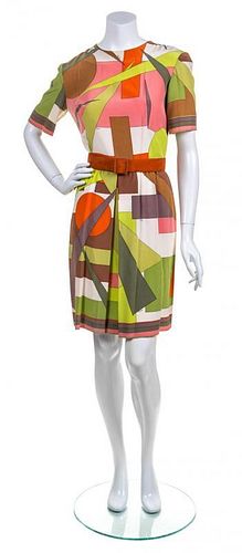 A Pucci Multicolor Silk Dress, Size 14.