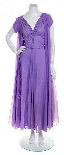 * A Lucie Ann Purple Lounge Wear Ensemble, Gown size 34, robe size S.