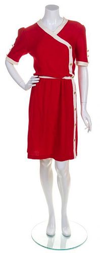 An Adolfo Red Knit Dress,