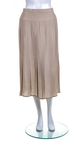 * A Chloe Beige and Cream Pleated Skirt, Size 44.