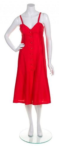 A Karl Lagerfeld Red Silk Dress,