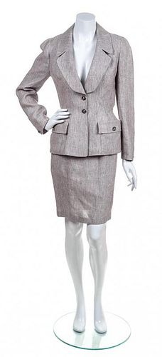 A Thierry Mugler Tweed Linen Suit, Size 38.