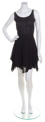 A Valentino Black Sheer Dress, Size 6.