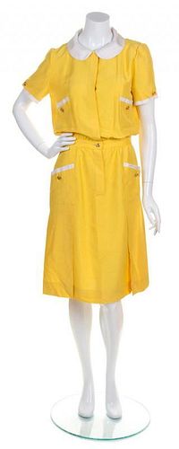 A Chanel Yellow Silk Dress,