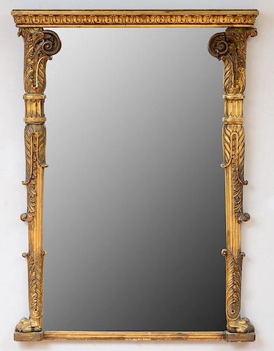 CLASSICAL CARVED WOOD AND GILT-GESSO PIER MIRROR