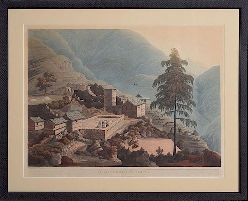 AFTER JAMES BAILLIE FRASER (1783-1856): VILLAGE AND CASTLE OF BUMPTA; AND GUNGOTREE THE HOLY SHINE OF MAHADEO