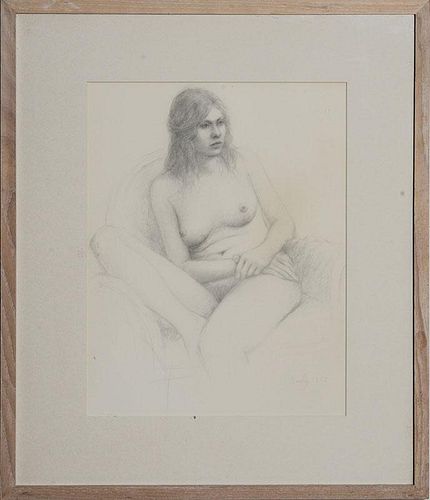 WILLIAM BAILEY (b. 1930): SEATED WOMAN IN A BLOUSE; SEATED WOMAN WITH LONG HAIR;AND SEATED NUDE