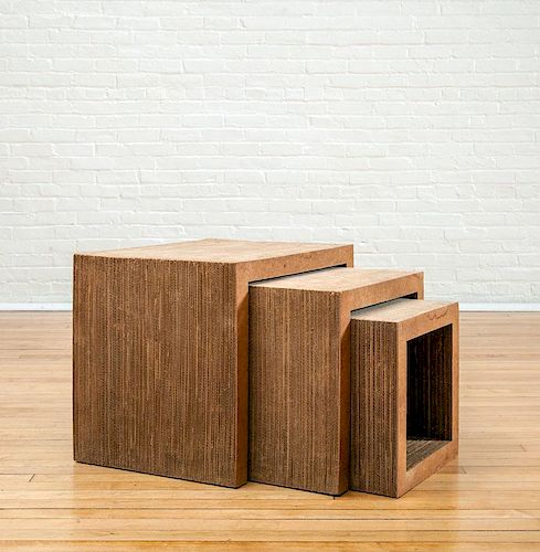 FRANK GEHRY, CORRUGATED CARDBOARD NESTING TABLES
