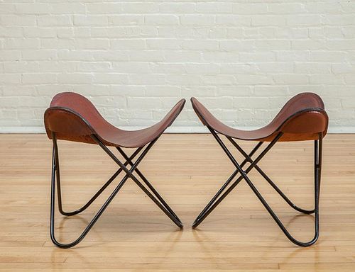 PAIR OF KNOLL "BUTTERFLY" STOOLS