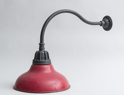 GRAY AND RED INDUSTRIAL STYLE WALL LIGHT