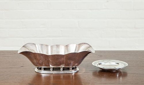 INTERNATIONAL STERLING SILVER DISH TOGETHER WITH A REED AND BARTON BOWL, MARKED