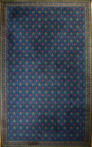 ROOM-SIZE WOOL WILTON CARPET, IN THE TULIP AND LILY PATTERN, BY WILLIAM MORRIS