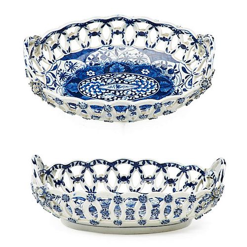 PAIR OF WORCESTER PIERCED BOWLS