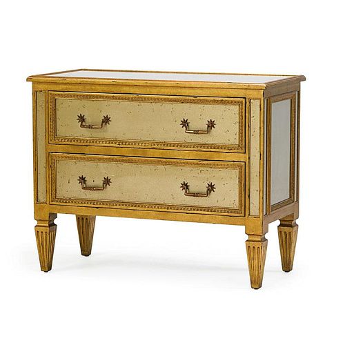 NEOCLASSICAL STYLE MIRRORED CHEST OF DRAWERS