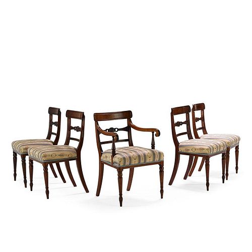 SET OF LATE REGENCY MAHOGANY DINING CHAIRS
