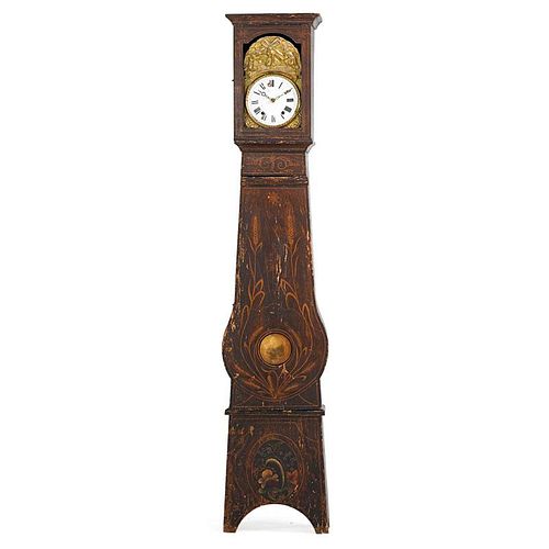 SWEDISH FAUX PAINTED TALL CASE CLOCK