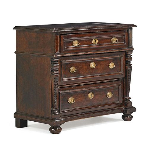 RENAISSANCE STYLE WALNUT CHEST OF DRAWERS