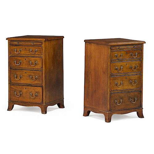 PAIR OF GEORGE III MAHOGANY BEDSIDE STANDS