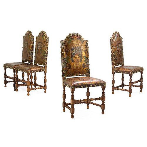 SET OF FOUR DUTCH BAROQUE STYLE SIDE CHAIRS