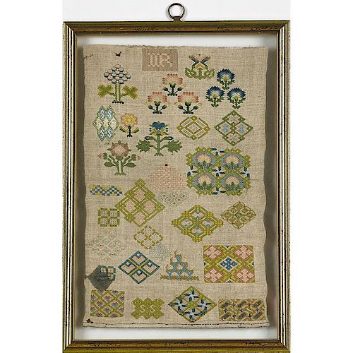 FIVE ENGLISH SAMPLERS AND ONE EMBROIDERY