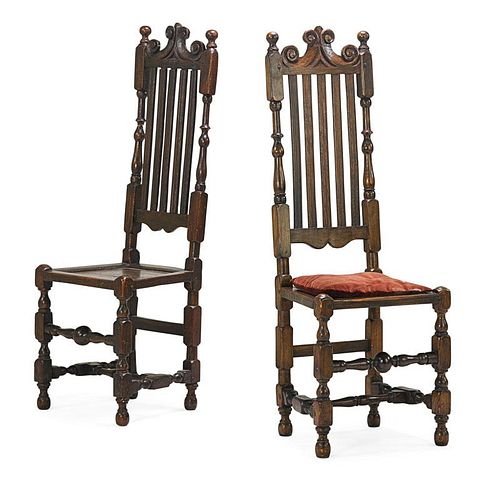 PAIR BANNISTER BACK SIDE CHAIRS