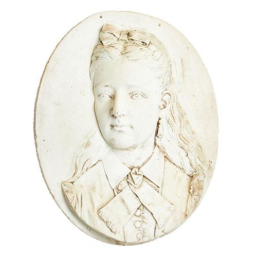 ITALIAN MARBLE RELIEF OF A GIRL