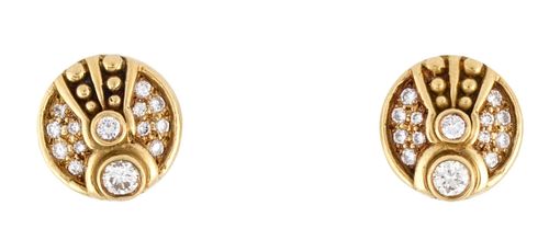 Judith Ripka 18K Diamond Earrings