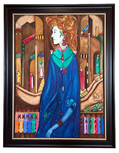 Jose Mijares "Mujer" Oil Painting on Canvas
