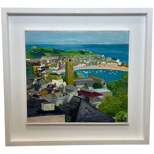 ST IVES HARBOUR OIL PAINTING