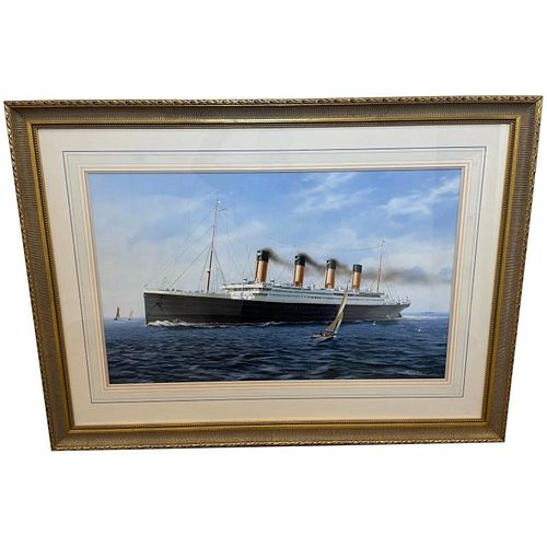 TITANIC SAILING DAY GOUACHE AND OIL