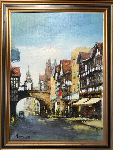 CHESTER EASTGATE STREET OIL PAINTING
