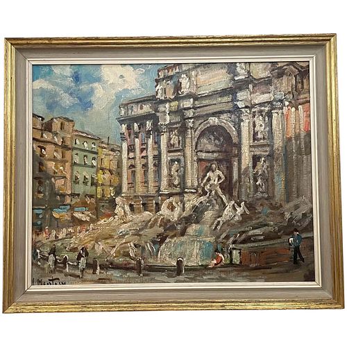 "TREVI FOUNTAIN" OIL PAINTING