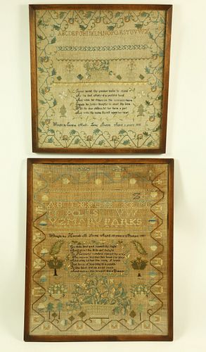 Two Important Boston Needlework Samplers by the Loring Sisters Hannah and Caroline Matilda, circa 1811 and 1816