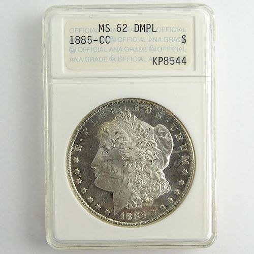 1885-CC Morgan Silver Dollar ANACS MS 62 DMPL