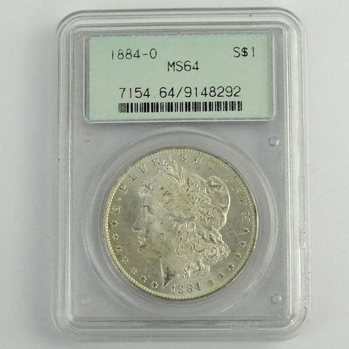 1884-O Morgan Silver Dollar MS64 PCGS 7154.64/9148292.