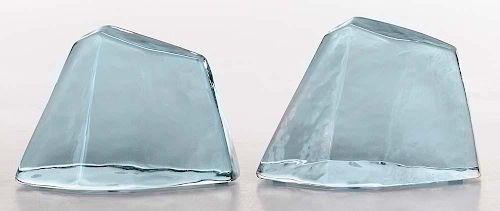 Pair of Blenko Crystal Bookends, 1977
