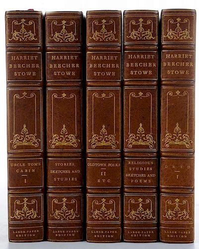 [The Writings of Harriet Beecher Stowe], 16 volumes; together with a signed photograph