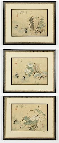 3 Chinese Paintings in Frames