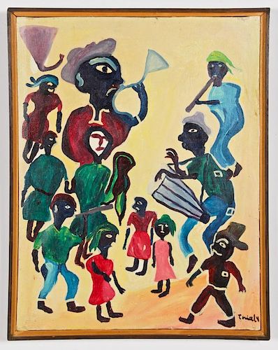Ermistral Charles "Thialy" (Haitian, 20th c.) Oil Painting
