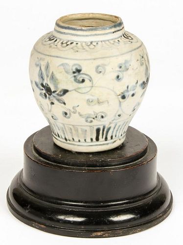Chinese 15th C Blue and White Water Coup or Pot