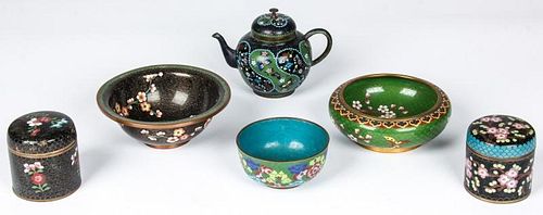 6 pc Chinese Cloisonne Collection